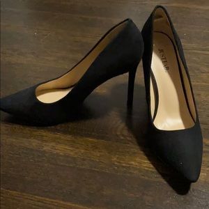 Black suede heels